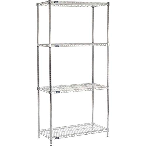 Nexel 5 Tier Chrome Wire Shelving Starter Unit, 36" W x 18" D x 86" H