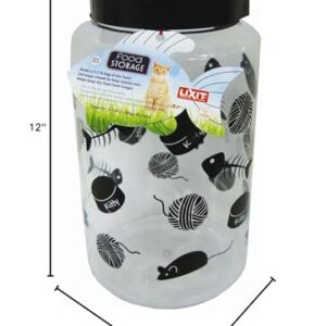 Lixit Food and Treat Storage Jars for Dogs, Cats, Small Animals and Birds (128oz, Cats - Black)