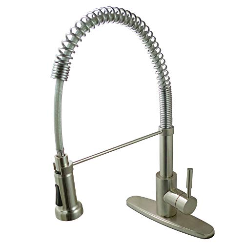 Kingston Brass GSY8888DL Concord Pre-Rinse Kitchen Faucet, 10-1/16 inch in Spout Reach, Brushed Nickel