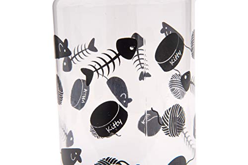 Lixit Food and Treat Storage Jars for Dogs, Cats, Small Animals and Birds (128oz, Cats - Black)