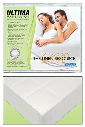 linen resourse Waterbed Mattress Pad Fully Fitted Heavy Quilted Super Single