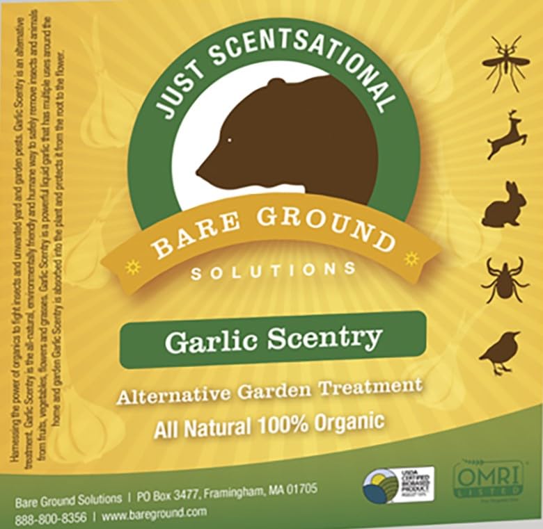 Just Scentsational Bare Ground Solutions GAR-128 All Natural Liquid Garlic Barrier and Repellent, 128 oz (1 Gallon)