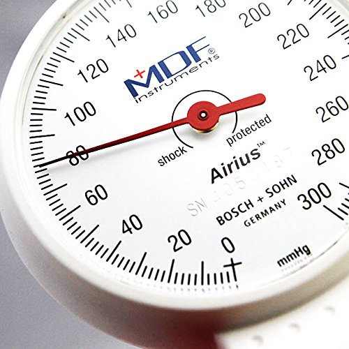 MDF Airius Palm Aneroid Sphygmomanometer - German Made Professional Blood Pressure Monitor with Adult Sized Cuff Included - Lifetime Calibration - Grey/White (MDF848AR-12)