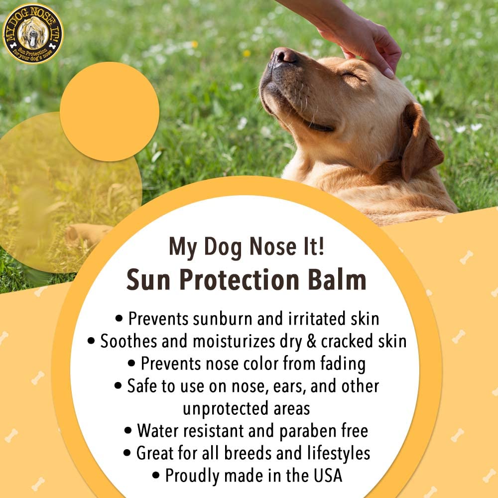 My Dog Nose It Moisturizing Sun Protection Balm for Dogs Noses - Protect Your Dog from Harmful UVA/UVB Rays .5 Ounce