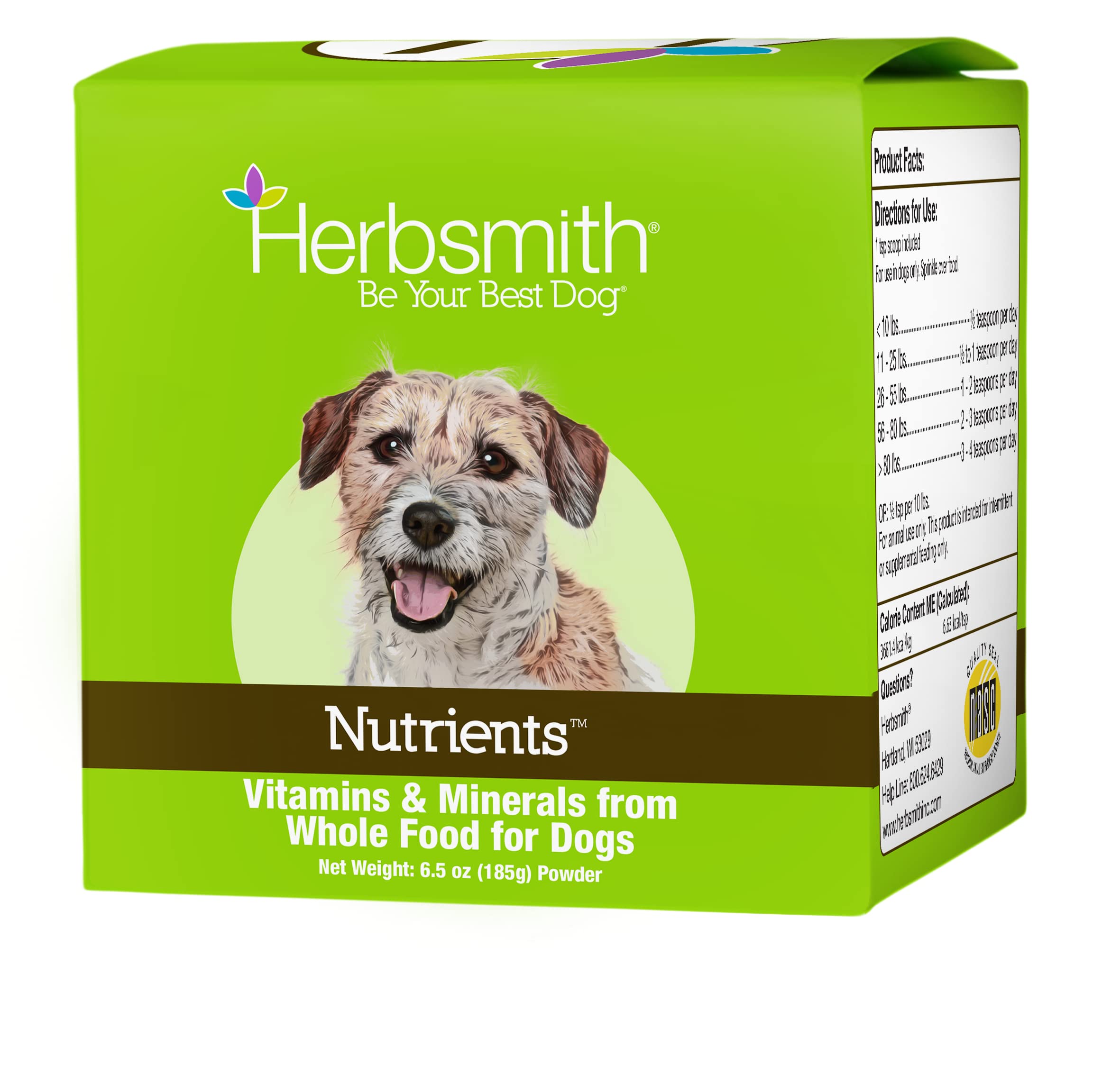 Herbsmith Nutrients Superfood Dog Multivitamin Featuring Vitamins & Minerals from Whole Foods Boost Kibble or DIY Raw with Antioxidants for Puppies to Seniors - 6.5 oz