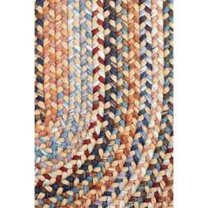 Super Area Rugs Premium Wool Braided Rug - Soft & Reversible Woven Rug- Made in USA - Neutral Rug, 4' X 4' Round