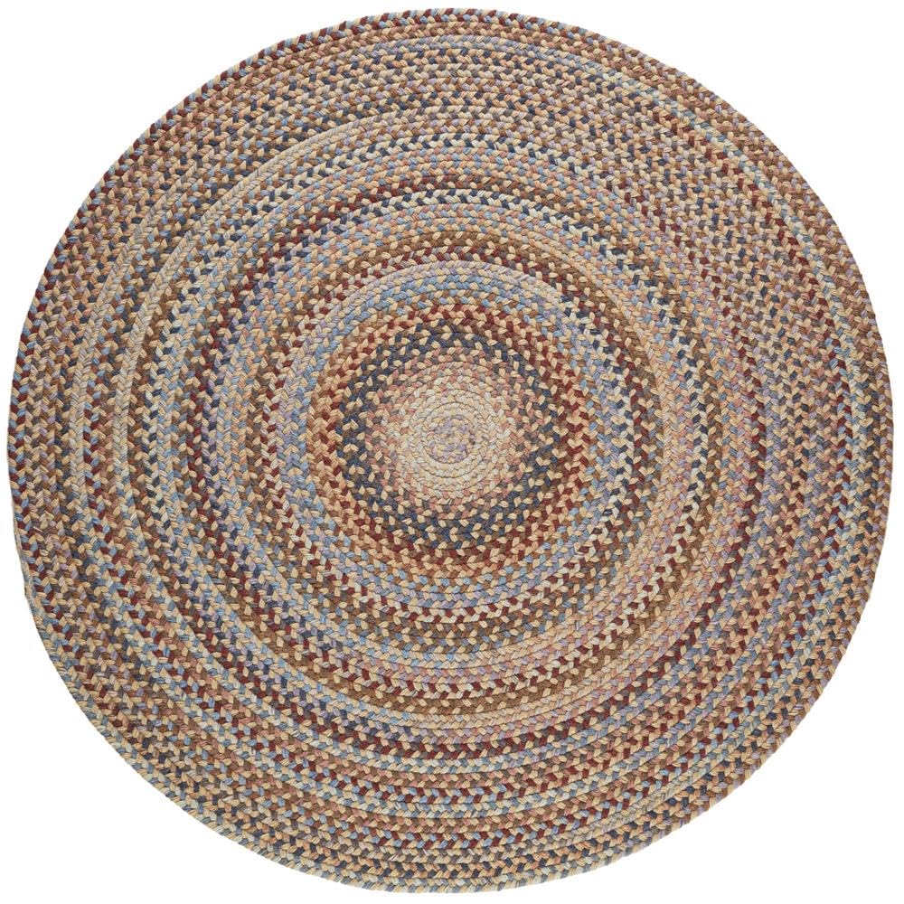 Super Area Rugs Premium Wool Braided Rug - Soft & Reversible Woven Rug- Made in USA - Neutral Rug, 4' X 4' Round