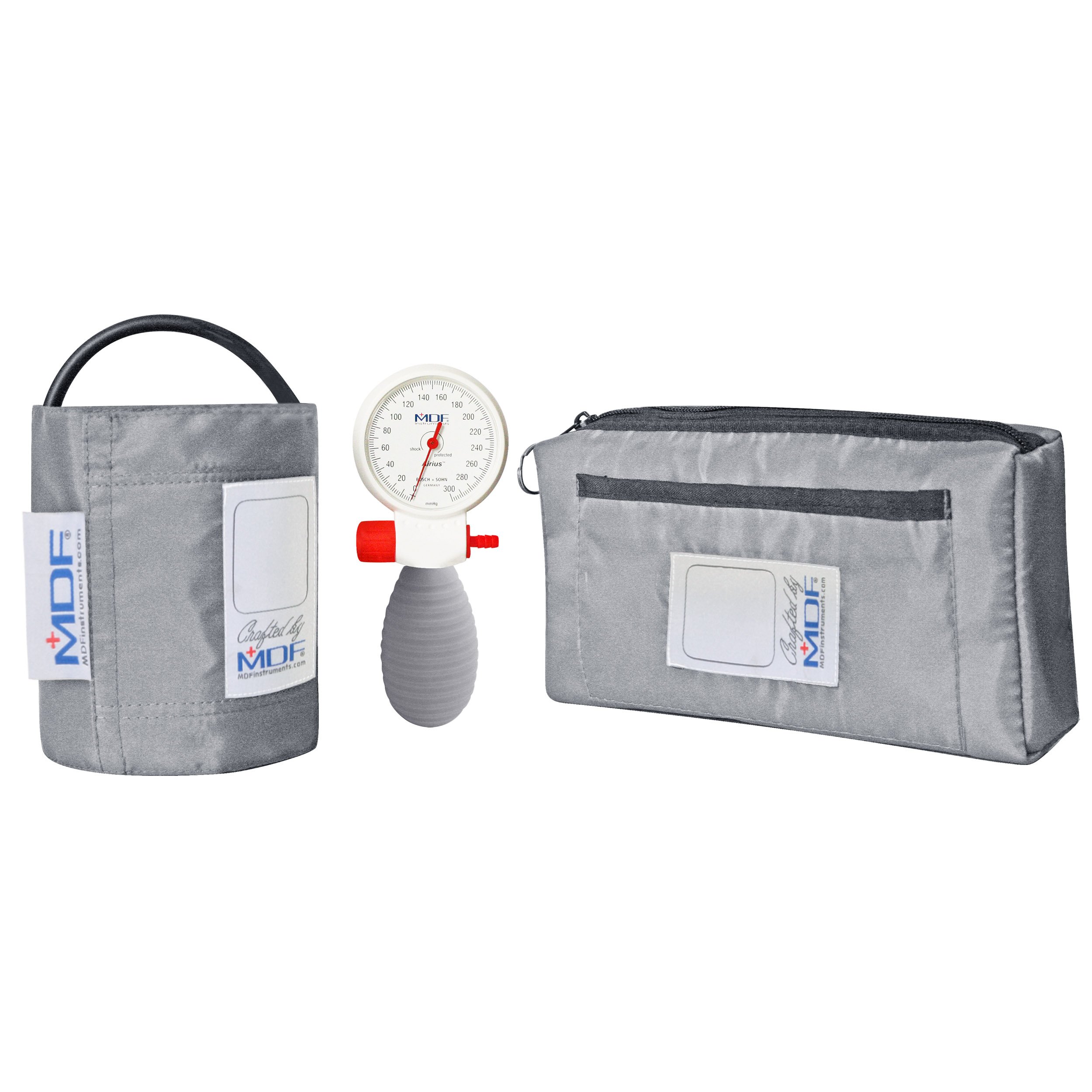 MDF Airius Palm Aneroid Sphygmomanometer - German Made Professional Blood Pressure Monitor with Adult Sized Cuff Included - Lifetime Calibration - Grey/White (MDF848AR-12)