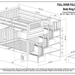 Bedz King Stairway Bunk Beds Full over Full with 4 Drawers in the Steps and a Twin Trundle, White