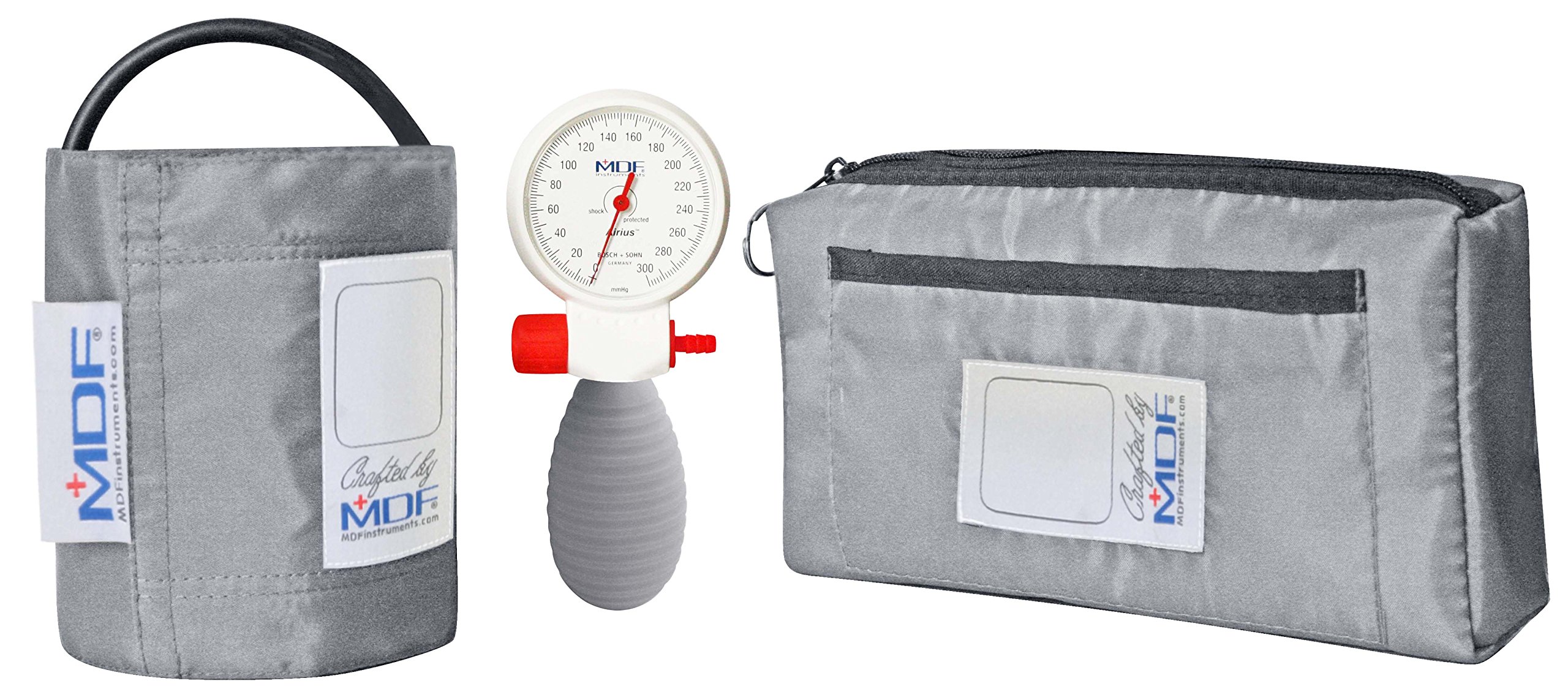 MDF Airius Palm Aneroid Sphygmomanometer - German Made Professional Blood Pressure Monitor with Adult Sized Cuff Included - Lifetime Calibration - Grey/White (MDF848AR-12)