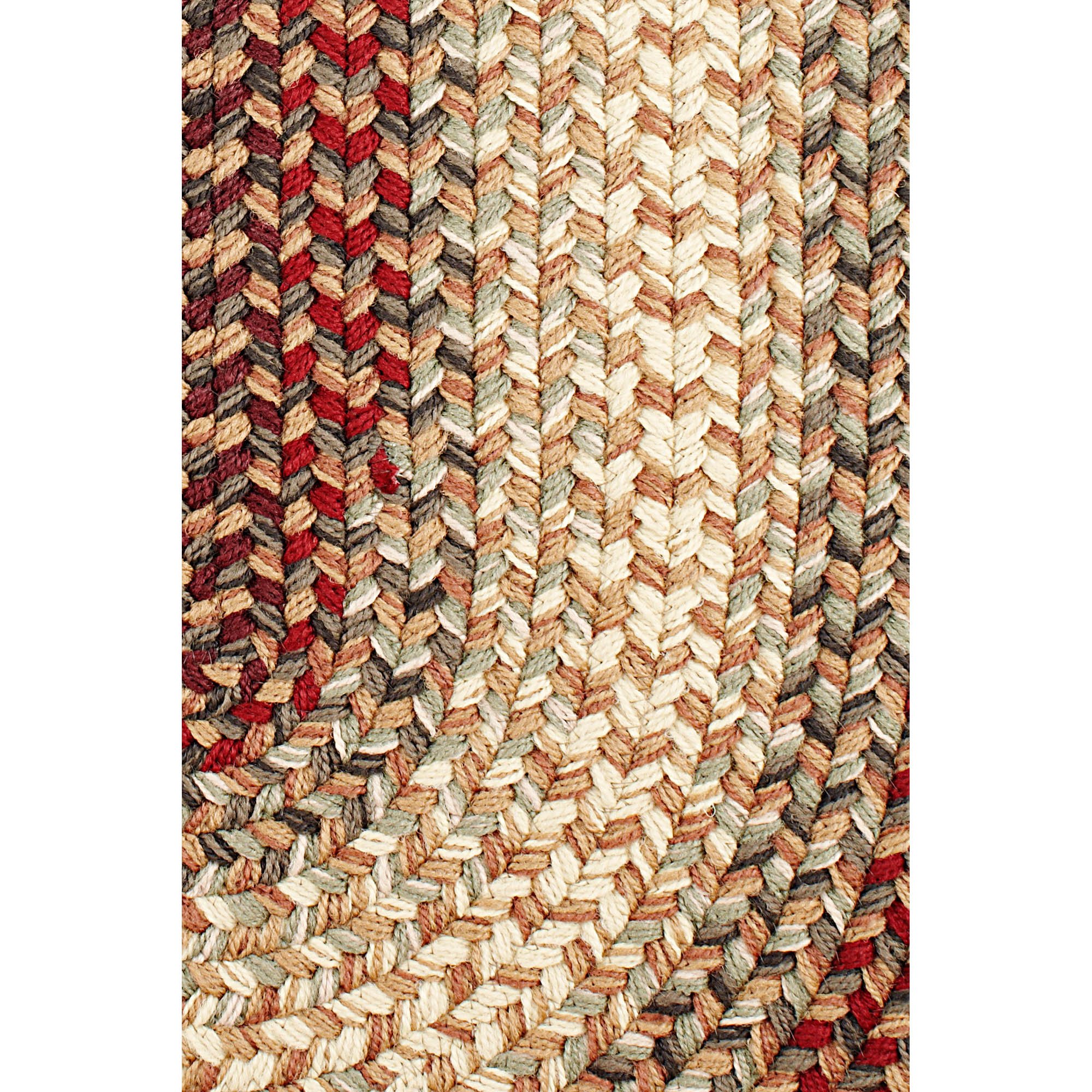 Super Area Rugs Oval 2X3 Red/Gray Braided Rug Hartford Primitive Decor Rug - Indoor Outdoor - 2' X 3' Braided Rug Entryway Rug - Doorway Rug