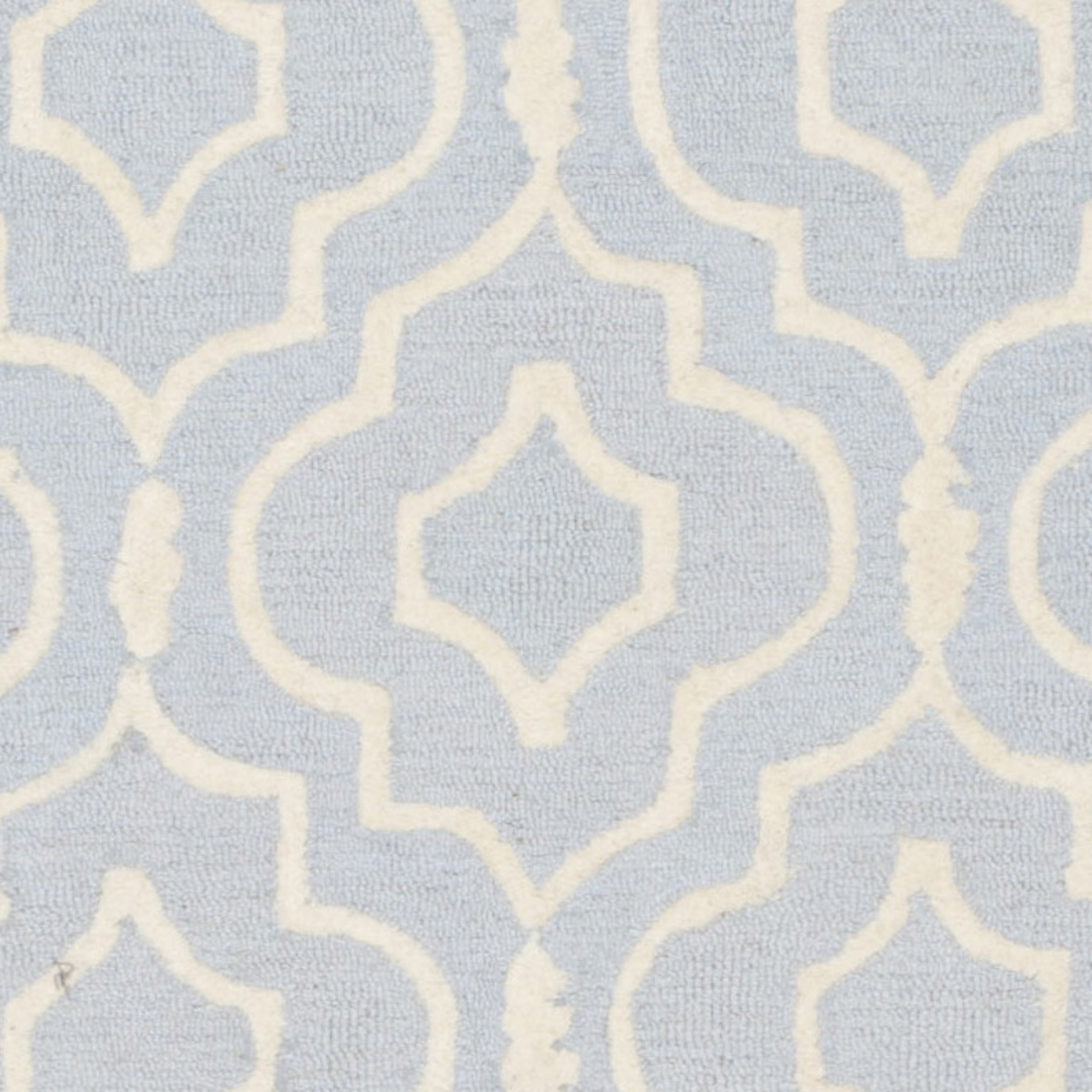 SAFAVIEH Cambridge Collection Area Rug - 9' x 12', Light Blue & Ivory, Handmade Moroccan Wool, Ideal for High Traffic Areas in Living Room, Bedroom (CAM141A)