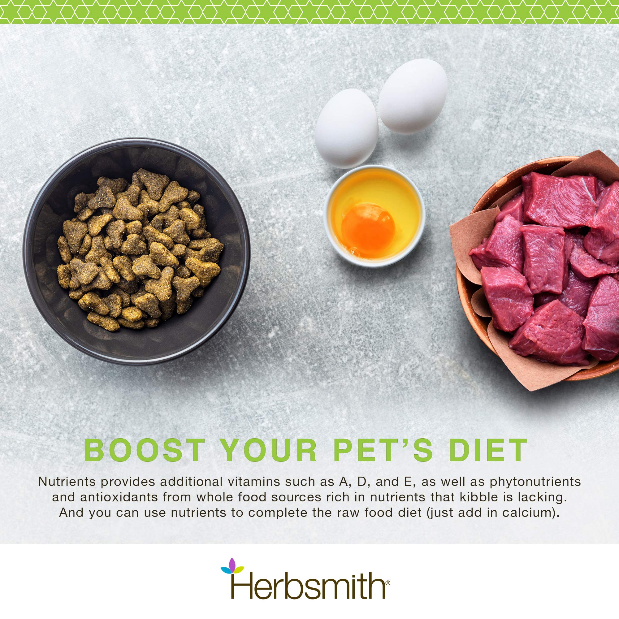 Herbsmith Nutrients Superfood Dog Multivitamin Featuring Vitamins & Minerals from Whole Foods Boost Kibble or DIY Raw with Antioxidants for Puppies to Seniors - 6.5 oz