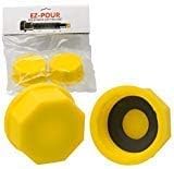 solid base replacement gas can cap - yellow coarse thread cap to prevent fuel leakage (pack of 2)