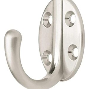 Brainerd Single Robe Hook, Satin Nickel