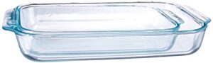 pyrex basics clear oblong glass baking dishes, 2 piece value plus pack set