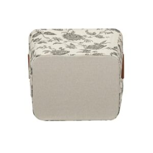 Household Essentials Medium Tapered Storage Bin with Wood Handles, Floral Pattern