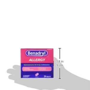 Benadryl Ultratabs Antihistamine Allergy Relief with Diphenhydramine HCl, 24 Count