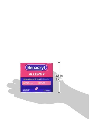 Benadryl Ultratabs Antihistamine Allergy Relief with Diphenhydramine HCl, 24 Count