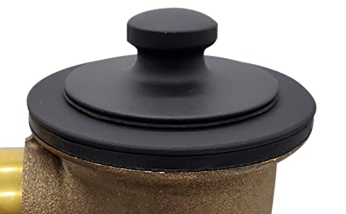 Westbrass 22-1/2" Brass Twist & Close Bath Waste & Overflow with 2-Hole Faceplate, Matte Black, D322-62