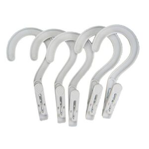 Melvado Laundry Hanger Hooks | Strong Plastic Solid Metal Spring | Lightweight, Convenient Clothing Pins To hang and Dry Wet Clothes | For Home Use or Travel | Economy 12 Pack | White