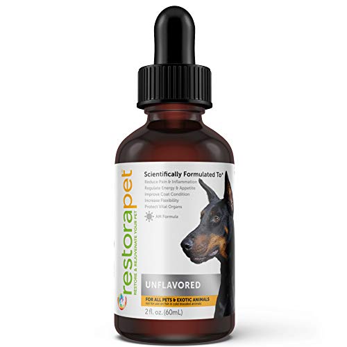 RestoraPet 1-Pack Dog & Cat Unflavored Liquid Multivitamin | Dog Arthritis Pain Relief | Hip&Joint Vitamins for Dogs | Anti Inflammatory Supplement for Dogs & Cats | Organic & Non-GMO, Vet Approved