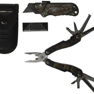 Olympia Tools Camo Turboknife X Utility Knife& Multifunction Pliers Set 33-164, Camo