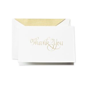 crane & co. hand engraved calligraphic thank you note (ct1424)