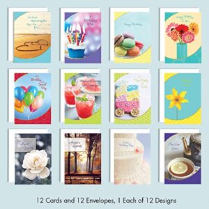 Designer Greetings Assorted All Occasion Cards (12 Foiled and Embossed Greeting Cards) – Birthday, Sympathy, Get Well, New Baby, Wedding, Thank You, Anniversary, Friendship