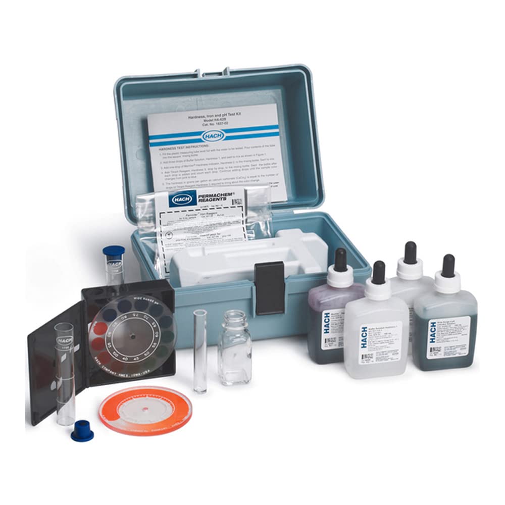 Hach 183702 Hardness, Iron, and pH Test Kit, Model HA-62B