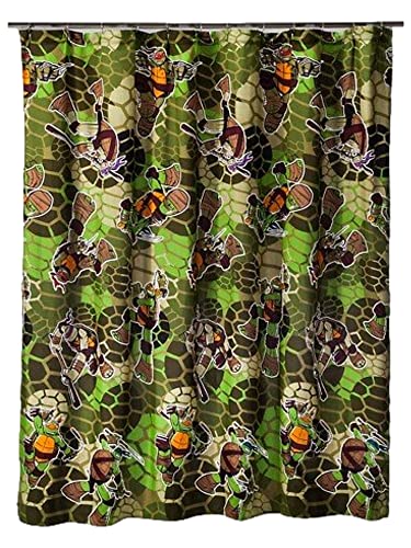 Nickelodeon Teenage Mutant Ninja Turtles Micro Fiber Shower Curtain, Camo