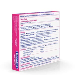 Benadryl Ultratabs Antihistamine Allergy Relief with Diphenhydramine HCl, 24 Count