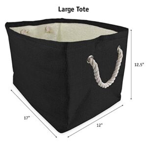 DII Durable Woven Striped Storage Bin Collapsible with Soft Rope Handles Reinforced with Metal Grommets, Large, 17x12x12", Olive Green