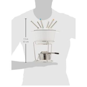 Cuisinart 13-Piece Cast Iron Fondue Set, White, 10"