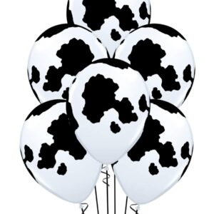 Qualatex Holstein Cow Print Biodegradable Latex Balloons 11-Inches Round (20-Units)