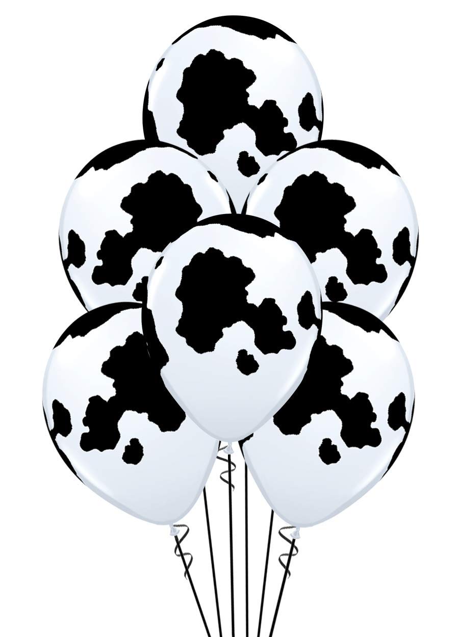 Qualatex Holstein Cow Print Biodegradable Latex Balloons 11-Inches Round (20-Units)