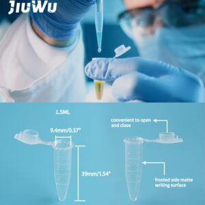 100 Pcs Centrifuge Tubes 1.5 ml Bottom Tip Clear Plastic Test Tube Vials Small Tubes with Caps Small Sample Bottle Vials Container with Cap for Lab