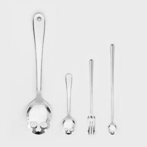 Suck UK Tea Stainless Steel Coffee ea Accessories for Spooky Home Gothic Skull Decor, Mini Spoons Or Kitchen Spoons, Kitchen Gifts & Goth Gifts