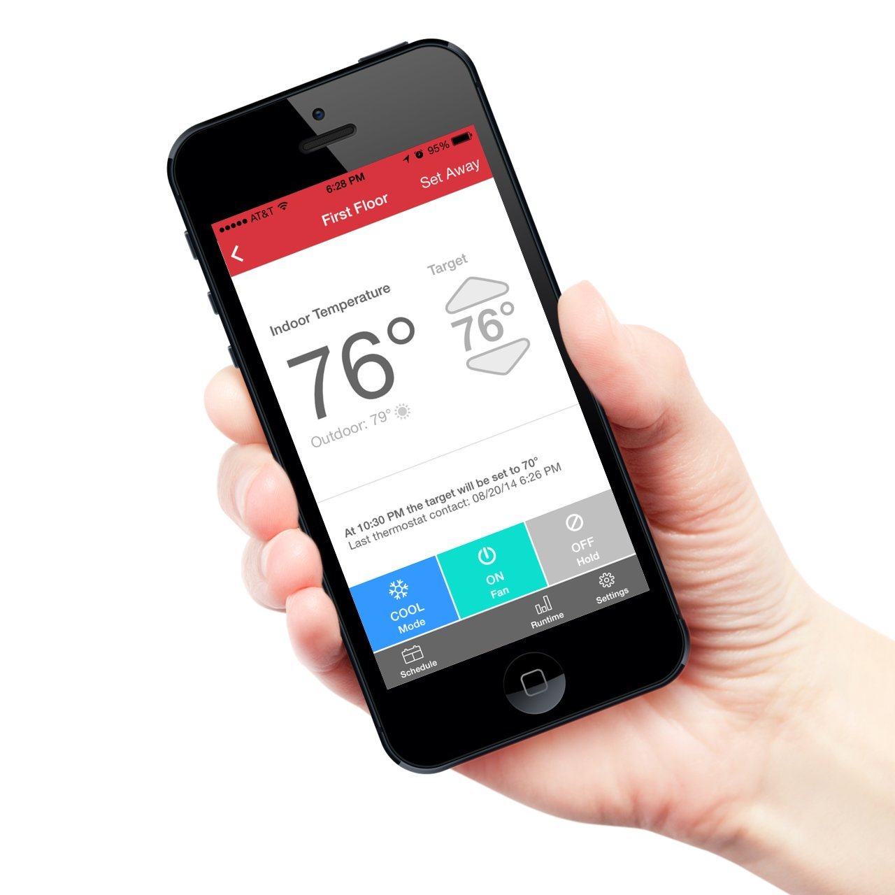 Radio Thermostat CT80 7-Day Programmable Thermostat (WiFi Enabled), iOS & Android App Controls