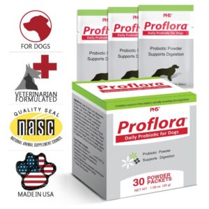 Proflora Probiotic for Dogs - Healthy Digestion - Boost Immune System - Normal Bowel Function - Skin and Coat Health - Supplement for GI Tract - 90 Servings, 3-Pack