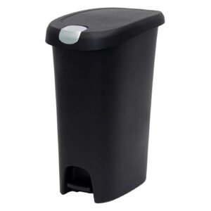 hefty lockable step on trash can, 12 gallon, black, 2/pack (hftcom225807545)