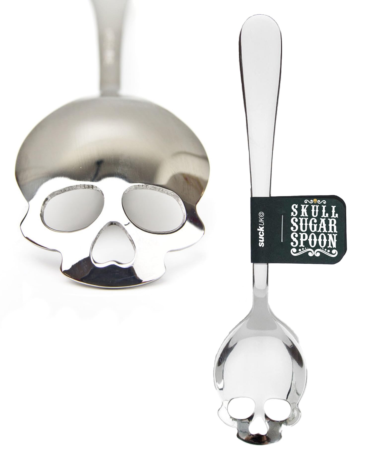 Suck UK Tea Stainless Steel Coffee ea Accessories for Spooky Home Gothic Skull Decor, Mini Spoons Or Kitchen Spoons, Kitchen Gifts & Goth Gifts