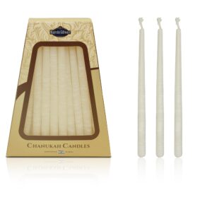 majestic giftware hanukkah candles - cp11 | 45 dripless handcrafted chanukah candles for all 8 nights of hanukkah | premium quality wax |manufactured by safed candle company in israel (white)