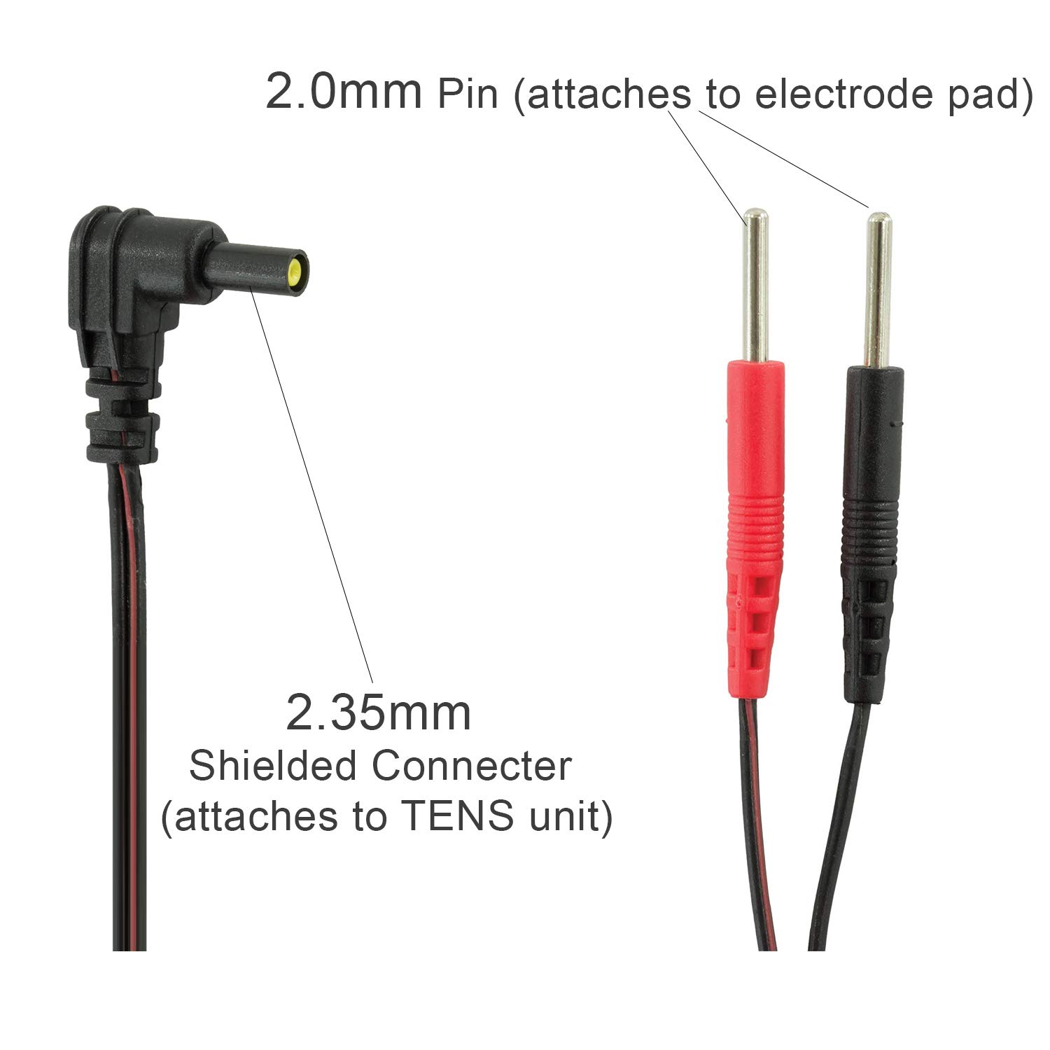 TENS 7000 Lead Wires - TENS Unit Lead Wires For Electrodes - 5 Pair, 10 Total Lead Wires - Universal and Compatible With Most TENS Units, EMS, and Other Electrotherapy Stimulation Devices