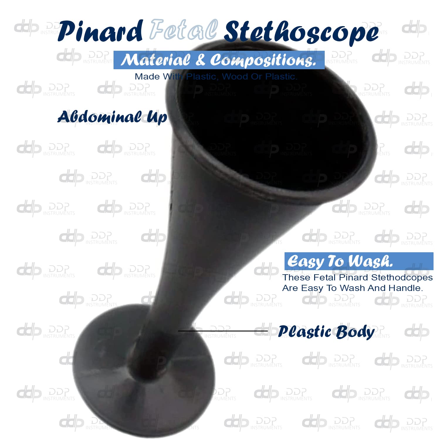 Pinard Fetal Stethoscope Plastic Black