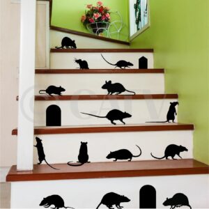 rats mice doors set of 17 vinyl lettering decal home decor wall art saying halloween