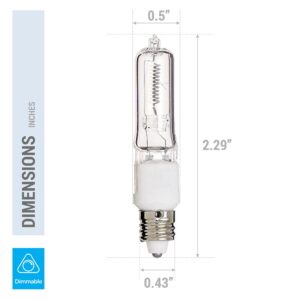 KOR (4 Pack) Q150CL/MC - 150 Watt JD T4 E11 Mini Candelabra Base 120V Clear Light Bulbs