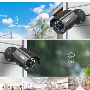 ZOSI 4PK 1920TVL 1080P Security Camera 3.6mm Lens 2MP CCTV Camera Home Security Day Night Waterproof Camera for 1080P/5MP/4K HD-TVI Analog DVR System