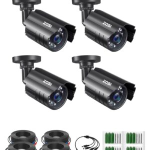 ZOSI 4PK 1920TVL 1080P Security Camera 3.6mm Lens 2MP CCTV Camera Home Security Day Night Waterproof Camera for 1080P/5MP/4K HD-TVI Analog DVR System