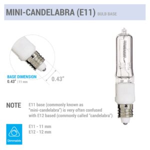 KOR (4 Pack) Q150CL/MC - 150 Watt JD T4 E11 Mini Candelabra Base 120V Clear Light Bulbs